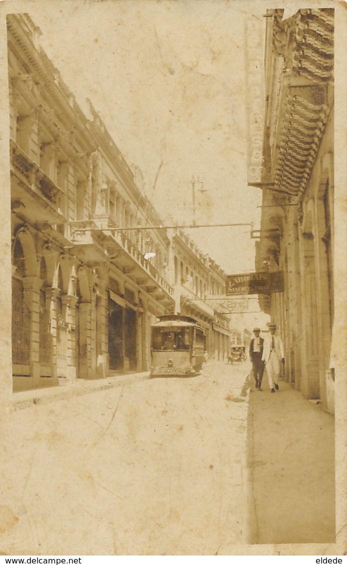 Santiago De Cuba  Real Photo  Calle Enramadas Tram Tramway - Cuba