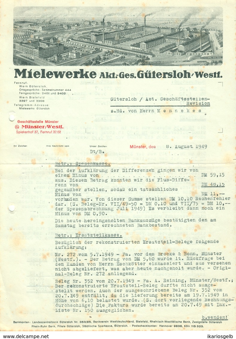 Gütersloh MIELE 1949 Deko " Mielewerke Fabrikansicht " - Electricidad & Gas
