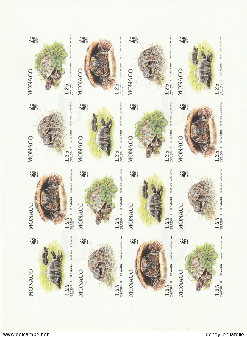 Monaco Non Dentelé 1805 A 1808 Sans Charniére** (tortue) La Feuille - Autres & Non Classés