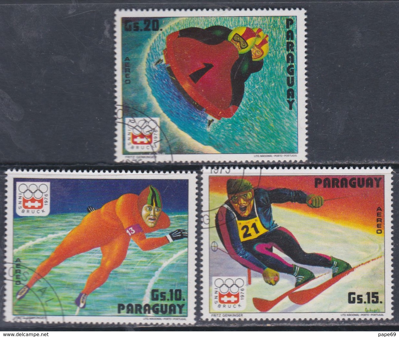 Paraguay PA  N° 702 / 04  O Jeux Olympique D' Hiver à Innsbruck, Les 3 Valeurs Oblitérées, TB - Paraguay