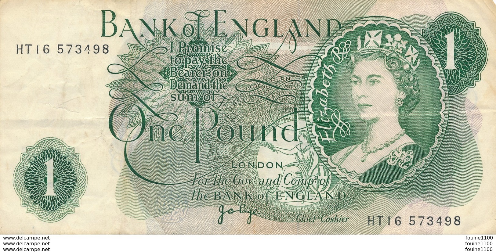 Billet  De Banque  Bank Of England  1 Pound London - 1 Pound