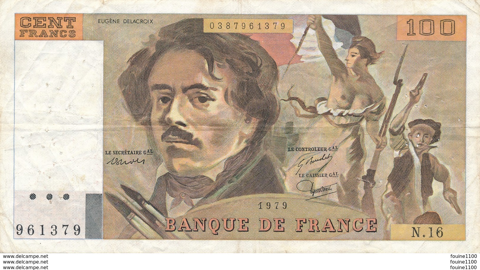 Billet De La Banque De FRANCE  100 Francs 1979 - 100 F 1978-1995 ''Delacroix''