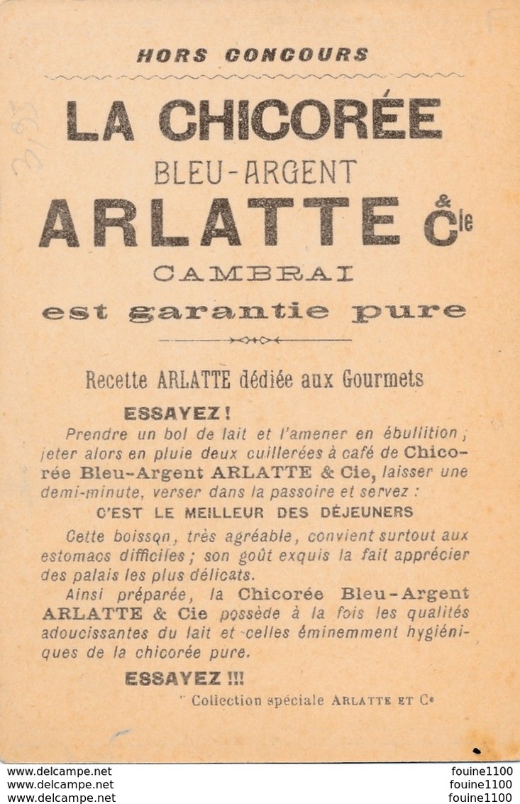 Chromo  Chicorée Bleu Argent  Arlatte & Cie à Cambrai La Tourangelle Tours Touraine - Tea & Coffee Manufacturers