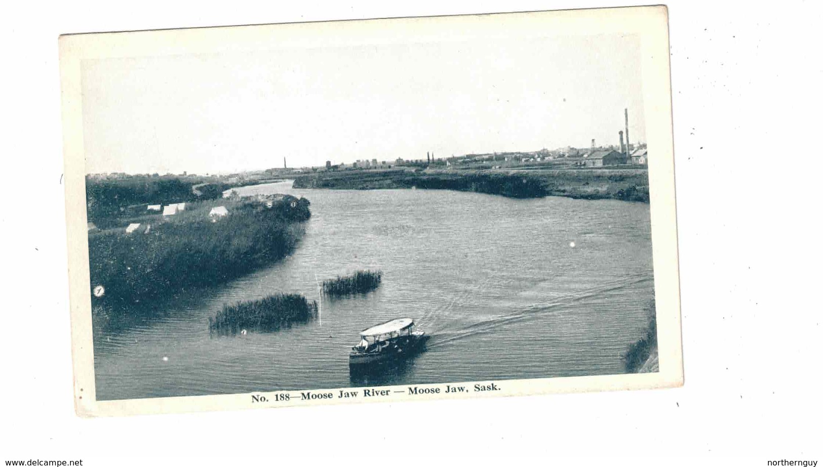 MOOSE JAW, Saskatchewan, Canada, Moose Jaw River, Old White Border Postcard - Other & Unclassified