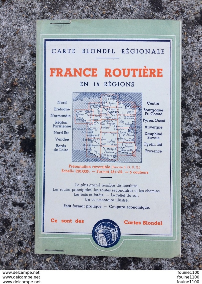 Carte Blondel Régionale Bretagne échelle 320 000e ( Collection Blondel La Rougery ) - Roadmaps