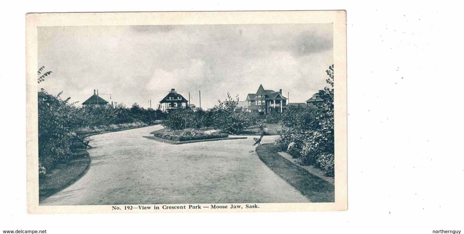 MOOSE JAW, Saskatchewan, Canada, View In Crescent Park, Old White Border Postcard - Other & Unclassified