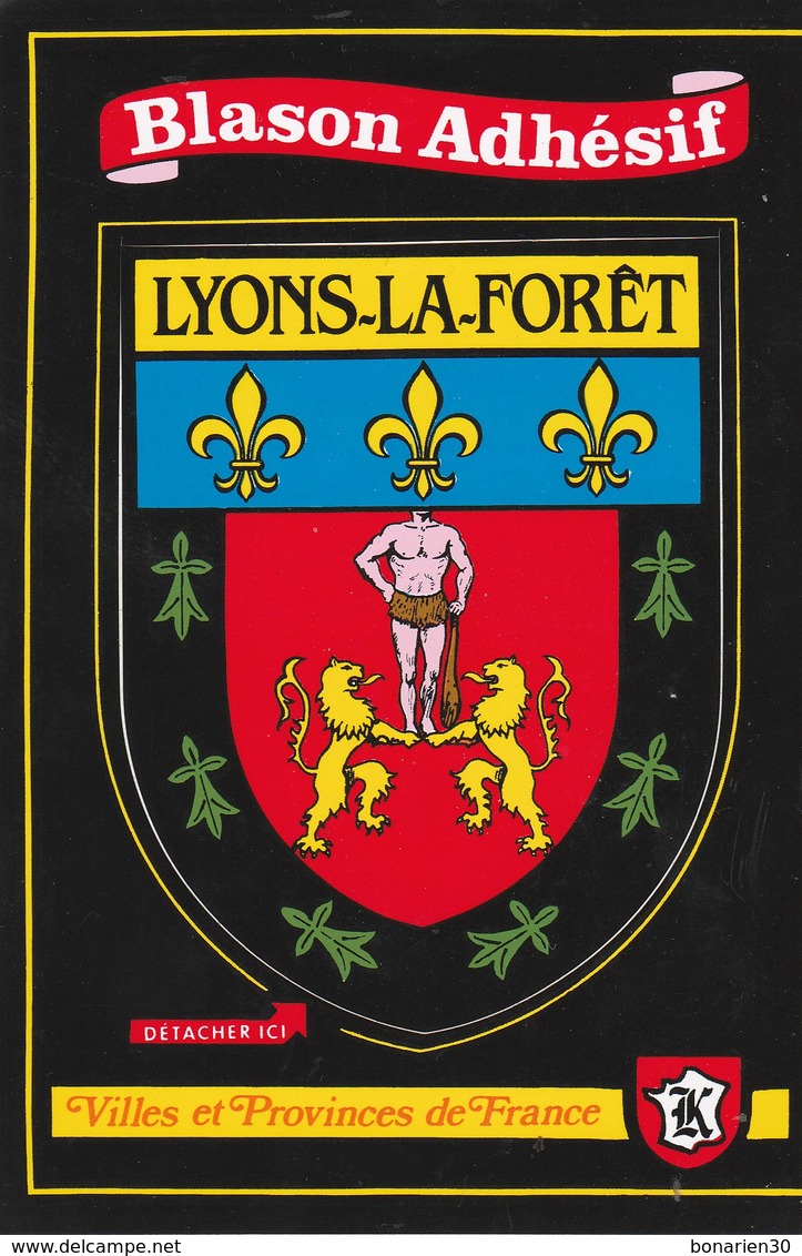 CPSM 27 LYONS LA FORET BLASON ADHESIF - Lyons-la-Forêt