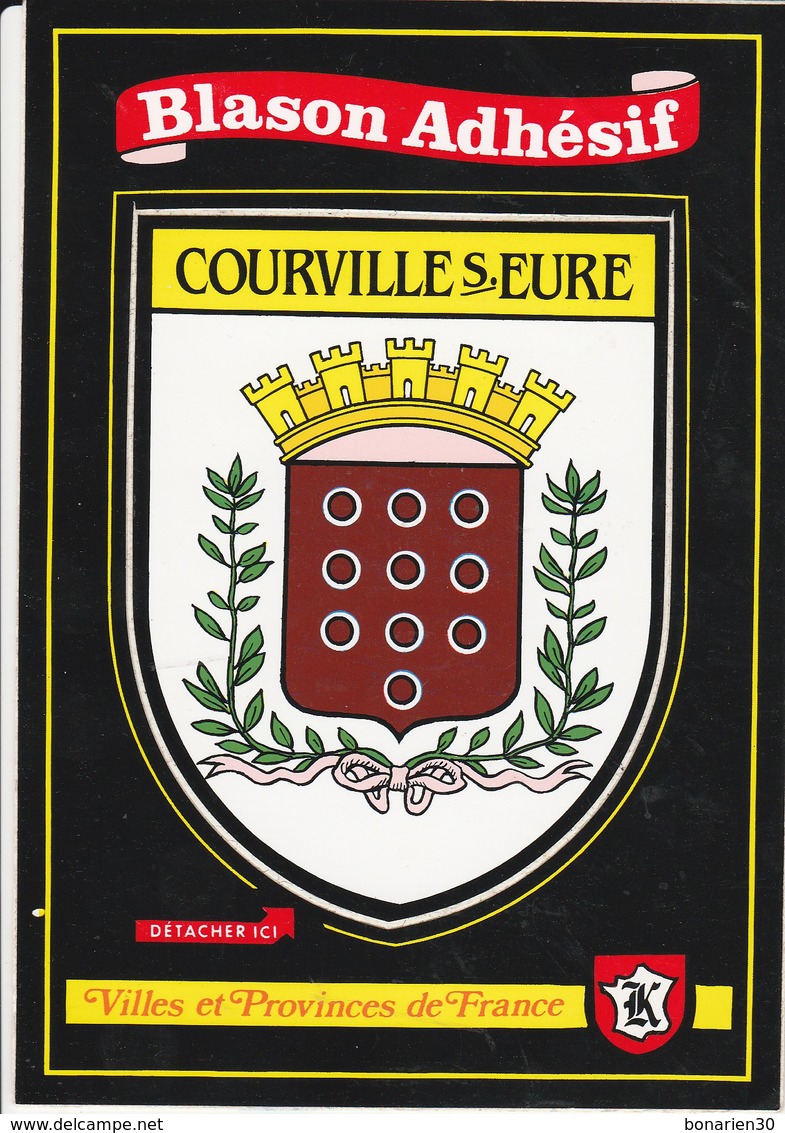 CPSM 27  COURVILLE SUR EURE BLASON ADHESIF  ETAT - Altri & Non Classificati