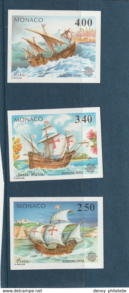 Monaco Non Dentelé 1825 A 1827 Europa  Bateaux - Autres & Non Classés