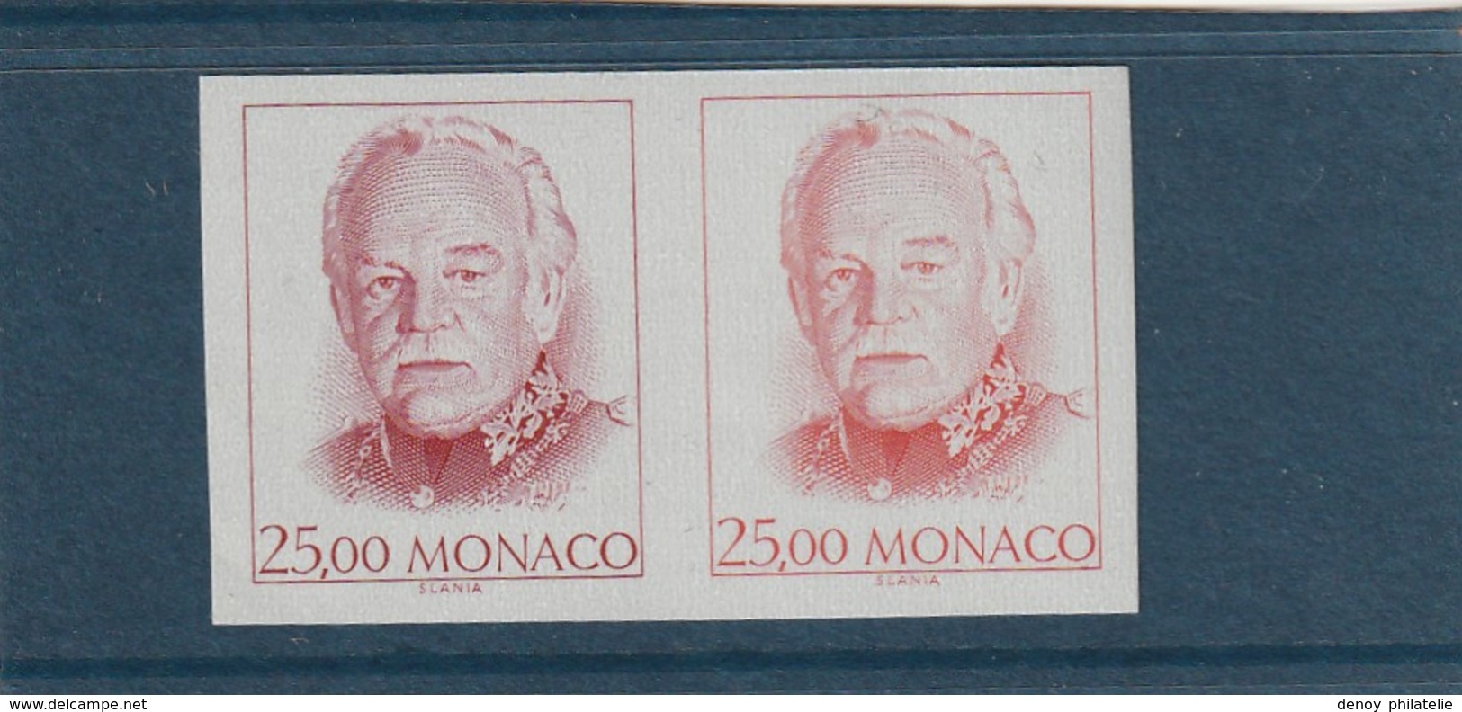 Monaco Non Dentelé 1707 En Paire Essai De Couleur - Autres & Non Classés