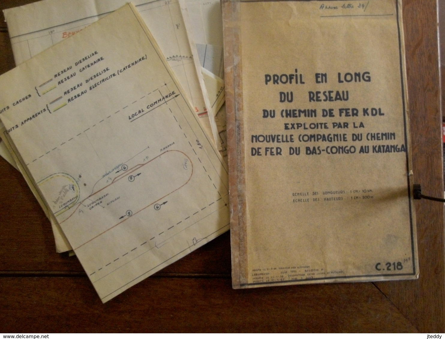 LOT 23stuks  Documenten   Du Chemin  DE  FER   EXPLOITE par la   BAS  --CONGO  au  KATANGA  1955  ---1967