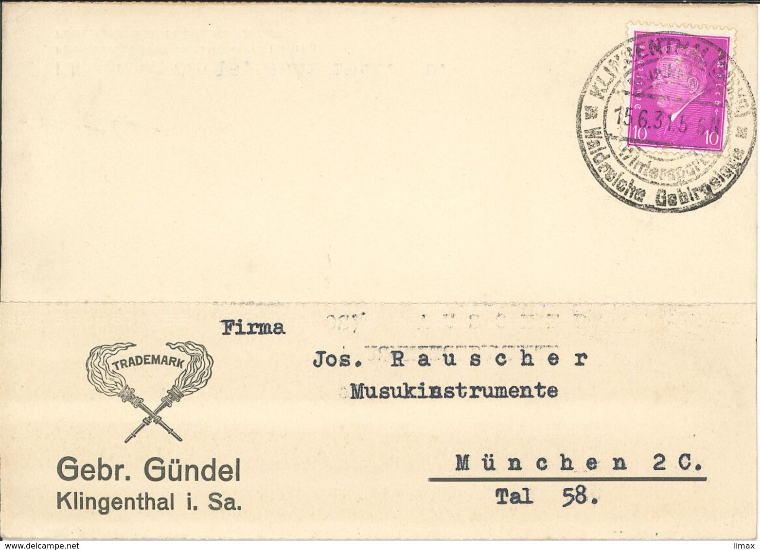 Ebert Klingenthal Sachsen Wintersport Waldreiche Gebirgslage - Gebrüder Gündel 1931 - Lettres & Documents