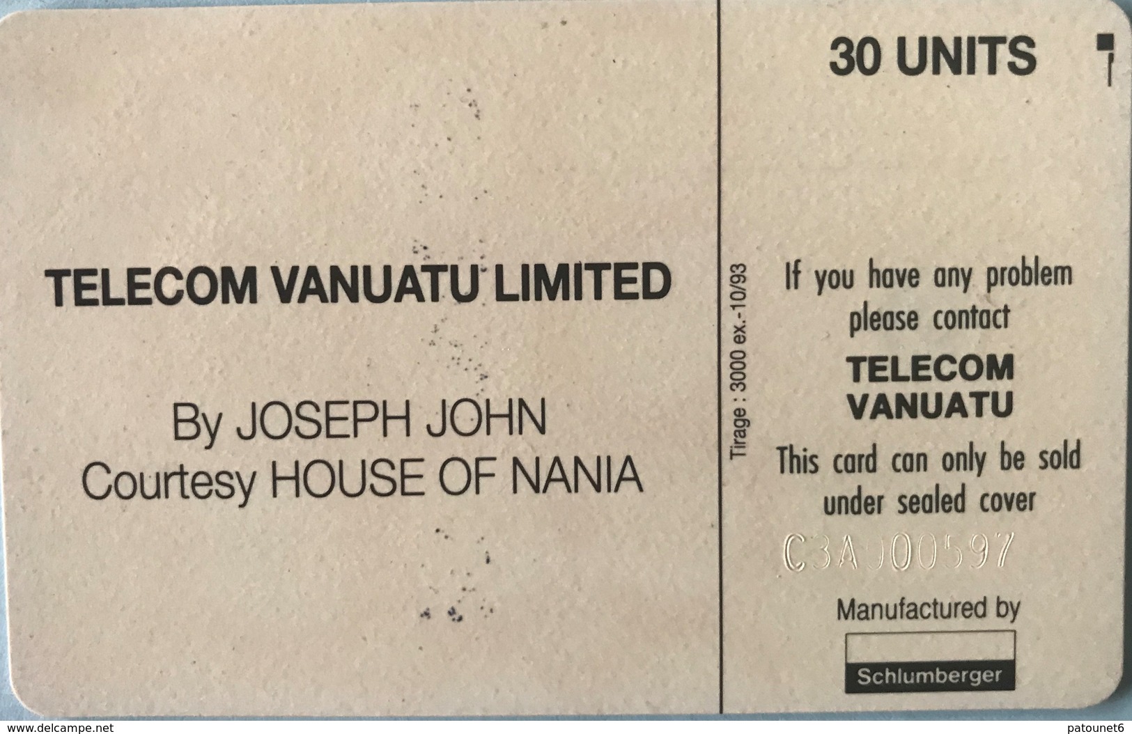 VANUATU  -  Phonecard  -  Sport - Netball  -  30 Units - Vanuatu
