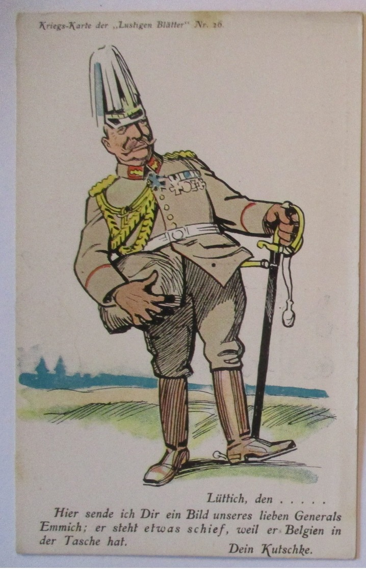 Belgien Lüttich General Emmich Hat Belgien In Der Tasche, Lustige Blätter (8126) - Guerre 1914-18