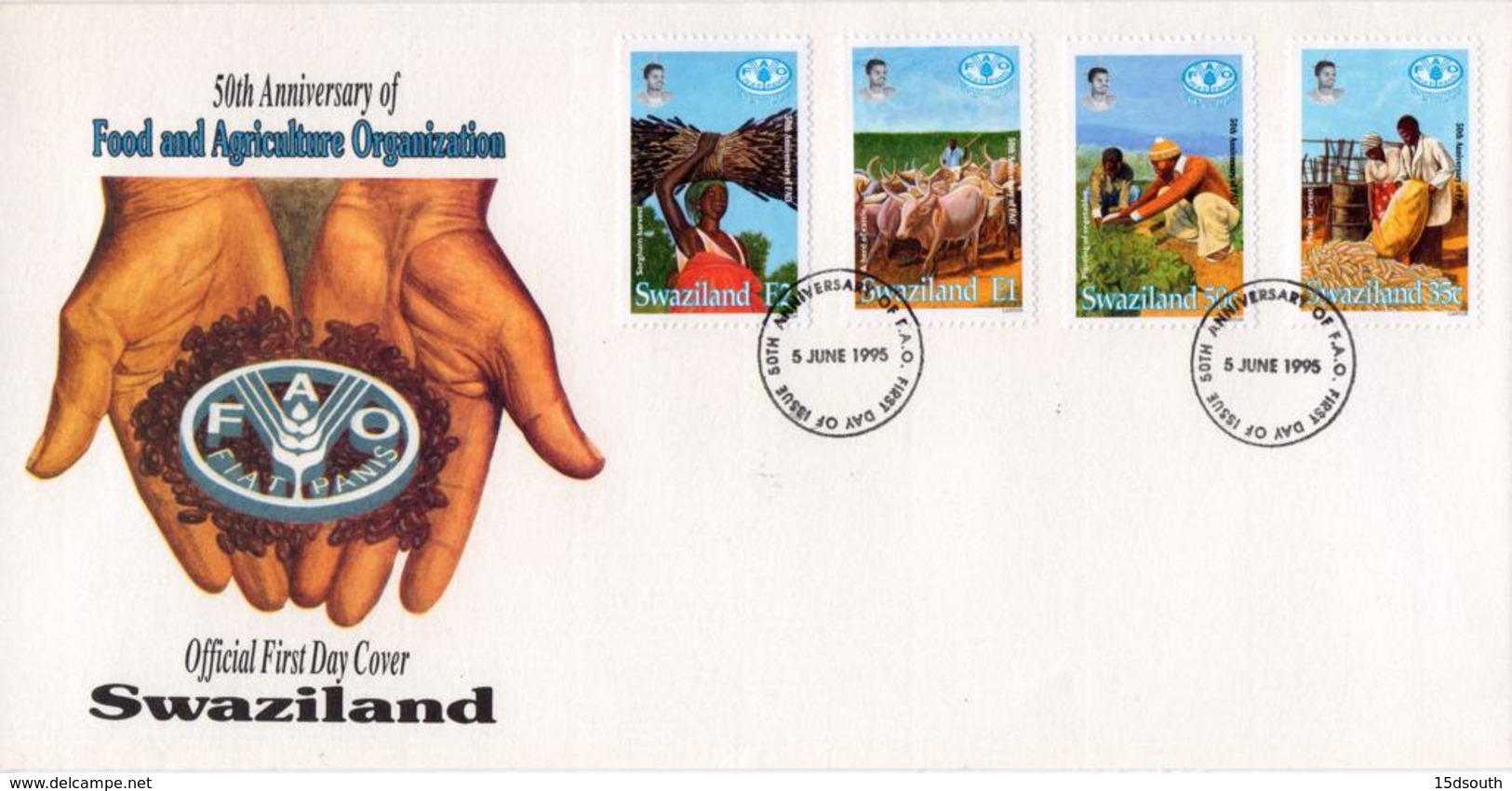 Swaziland - 1995 50th Anniversary Of FAO FDC # SG 650-653 - Agriculture