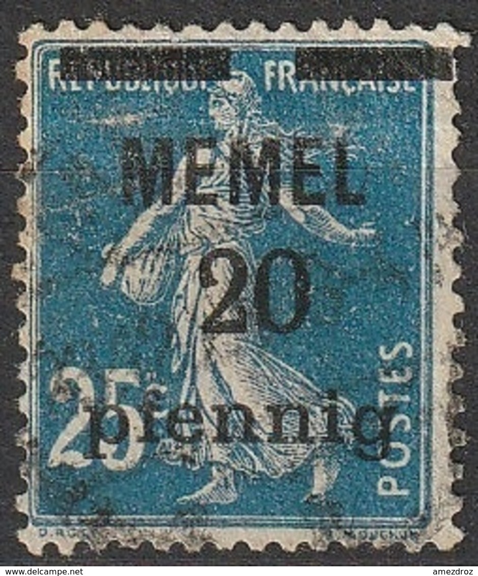 Memel 1920 N° 20 Semeuse Surchargée (F21) - Gebruikt