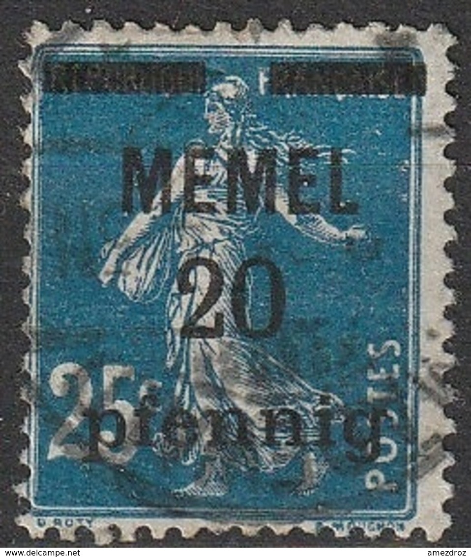 Memel 1920 N° 20 Semeuse Surchargée (F21) - Gebruikt