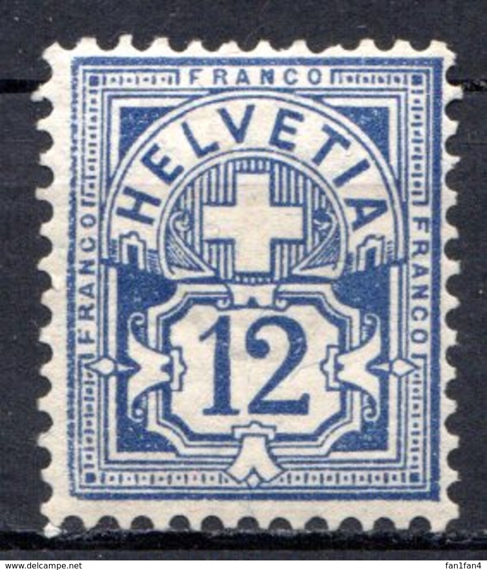 SUISSE - (Postes Fédérales) - 1882-99 - N° 68 - 12 C. Outremer - (Papier Avec Fragments De Fils De Soie) - Unused Stamps