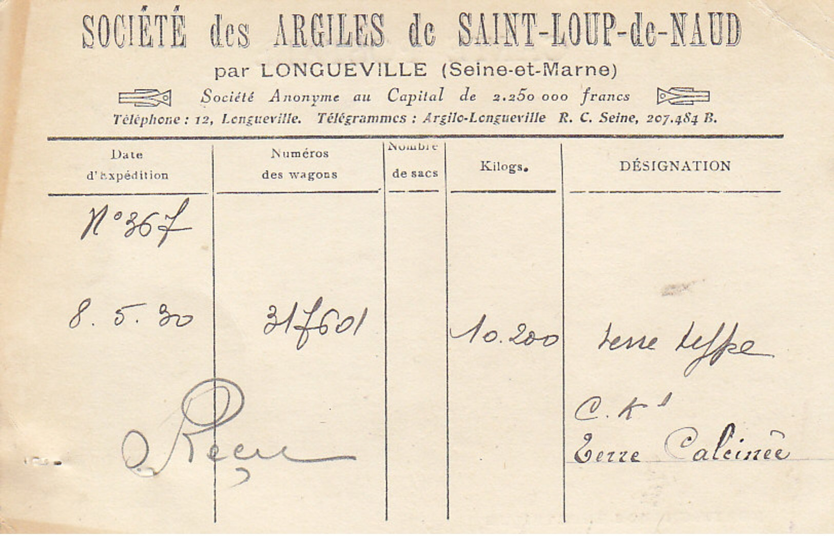 Argiles De Saint-Loup-de-Naud Par Longueville ,le Monte-charge électrique ,1930 , 2 Scans - Autres & Non Classés