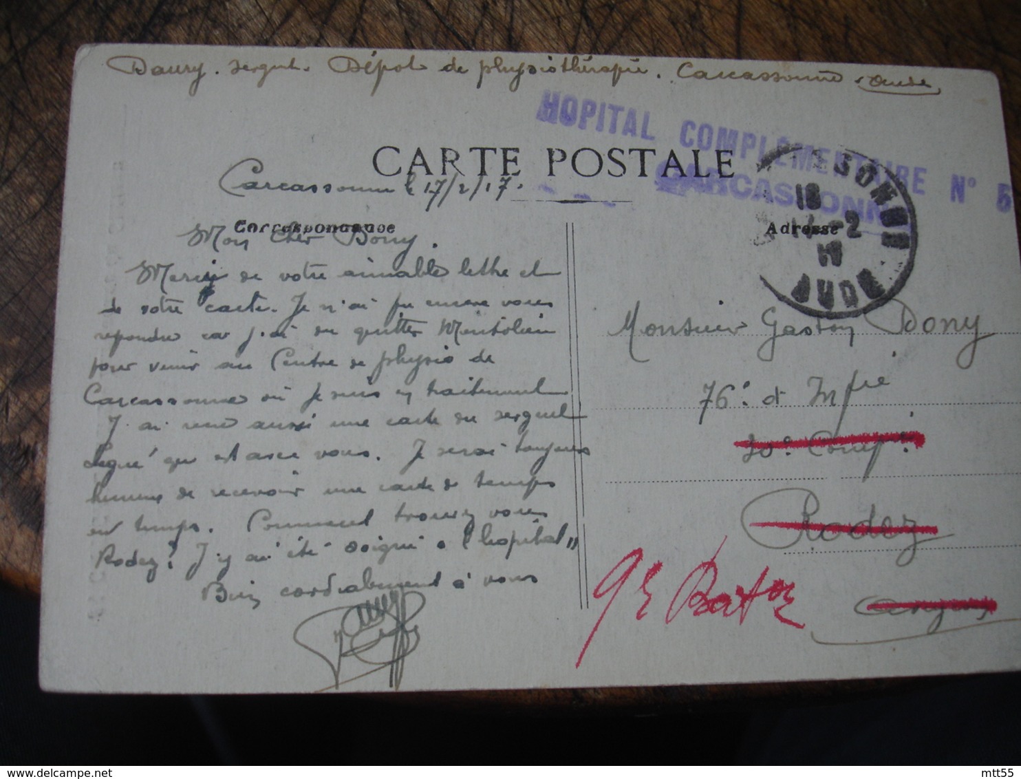 Carcassone Hopital Complementaire 5 Cachet  Franchise Postale Militaire Guerre 14.18 - WW I