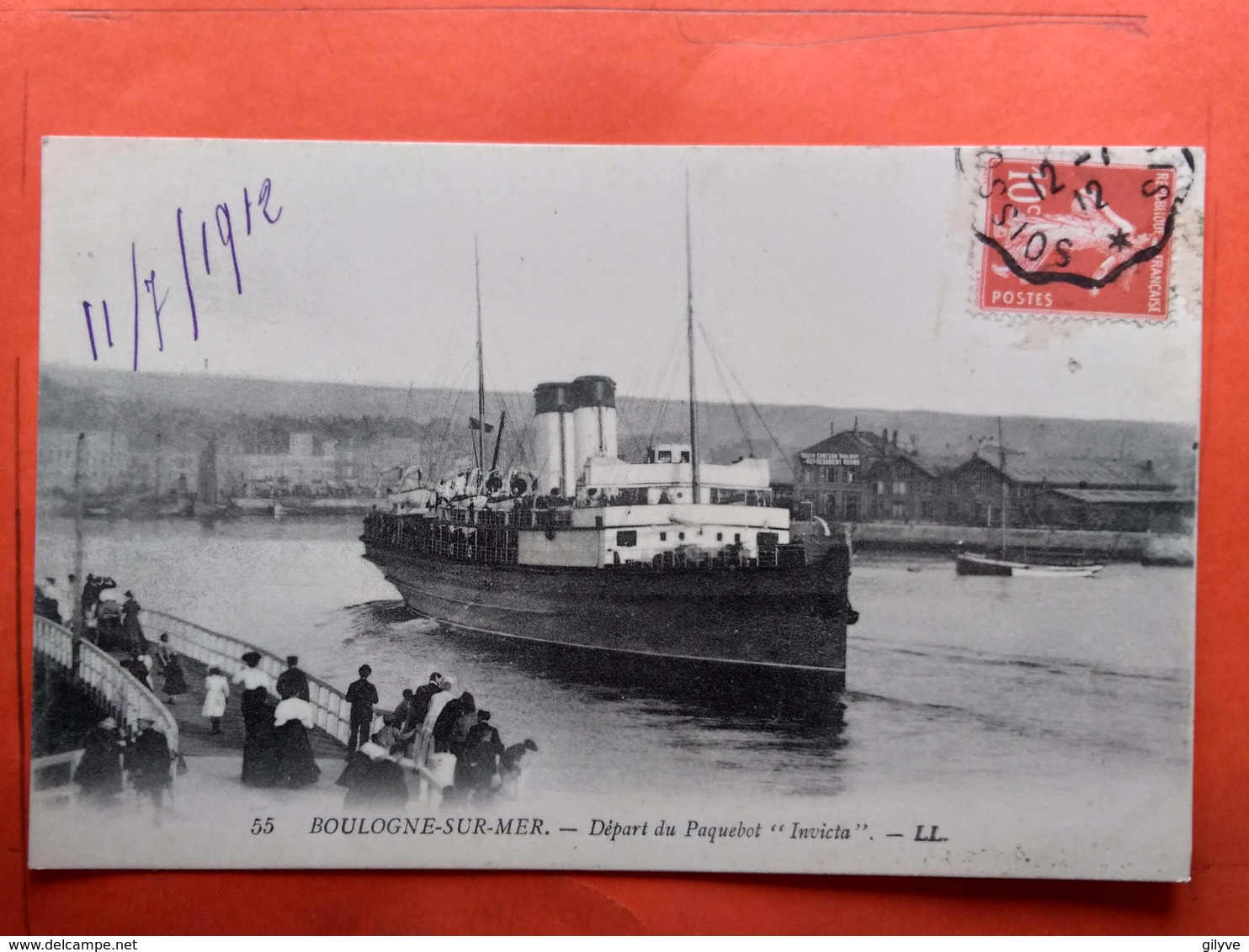 CPA (62) Boulogne Sur Mer.Départ Du Paquebot  "INVICTA"  (N.1245) - Boulogne Sur Mer