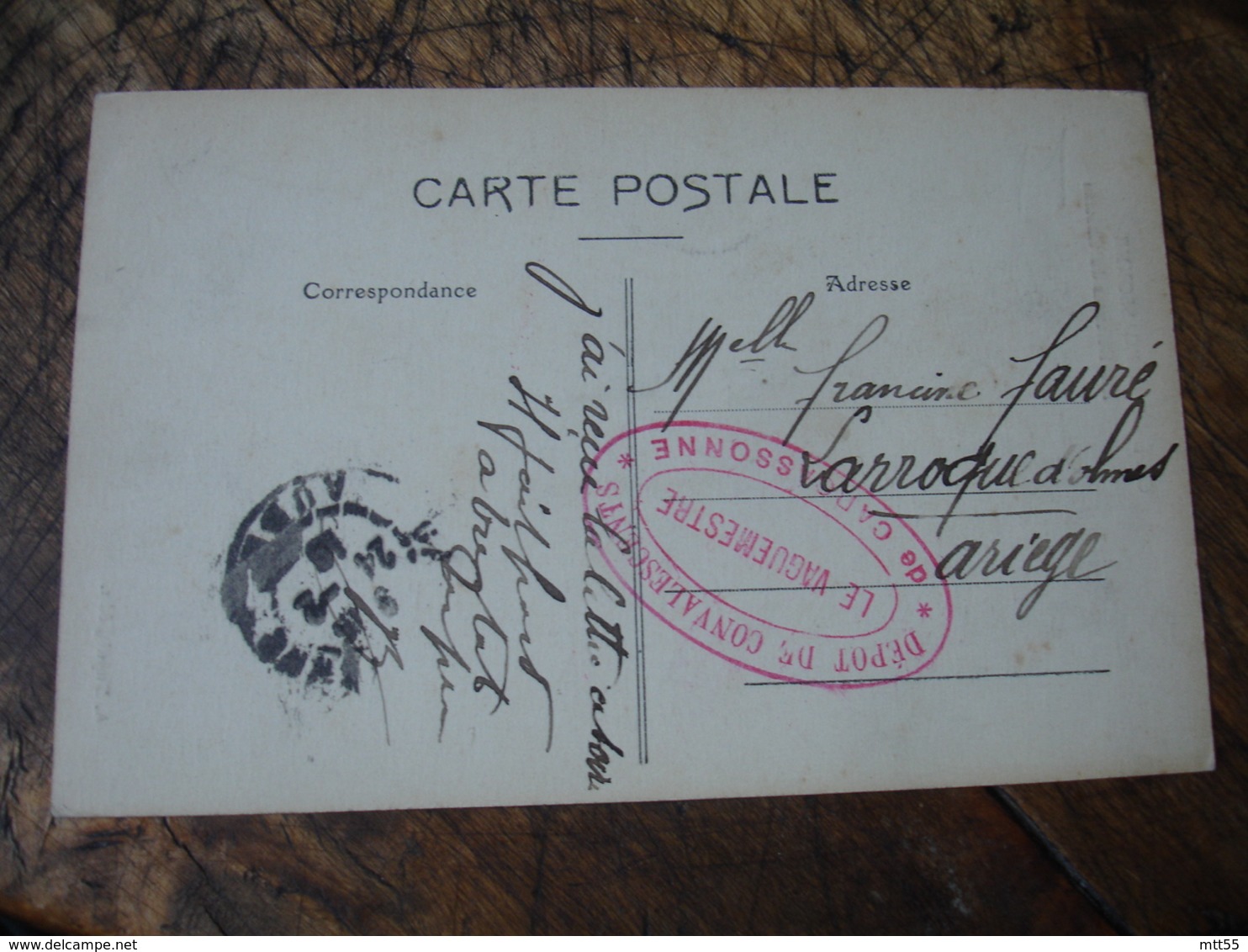 Carcassonne Depot Convalescents   Cachet Franchise Postale Guerre 14.18 - Guerra Del 1914-18