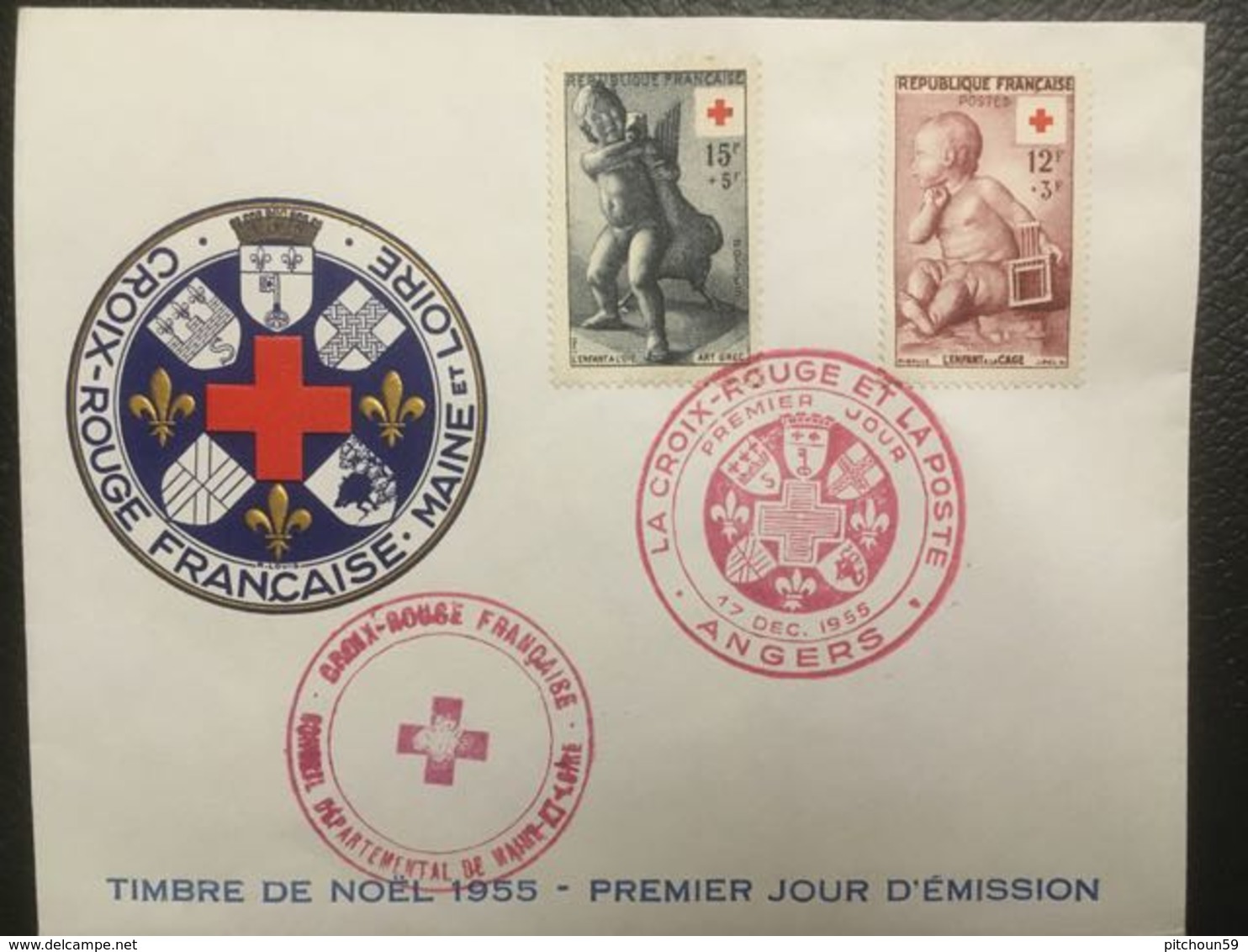 FRANCE - Angers - 1955 - Croix Rouge Française - FDC Cf Scan - 1950-1959