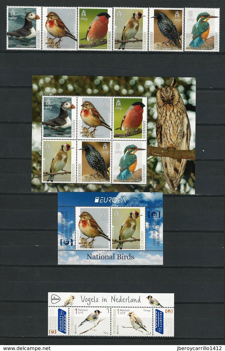 EUROPA 2019 - OISEAUX NATIONAUX- "AVES - BIRDS -VÖGEL -OISEAUX"-COLLECTION TRÈS COMPLÈTE- 160 TIMBRES + 34 FEUILLES BLOC