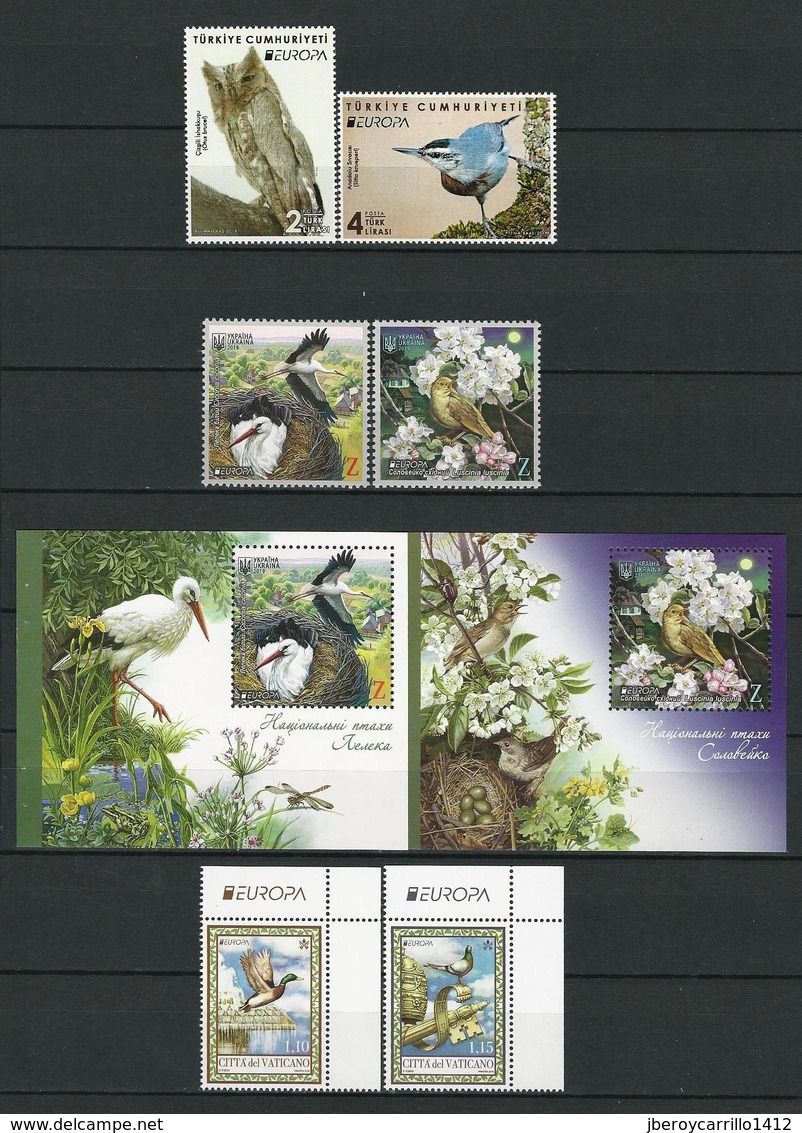 EUROPA 2019 - OISEAUX NATIONAUX- "AVES - BIRDS -VÖGEL -OISEAUX"-COLLECTION TRÈS COMPLÈTE- 160 TIMBRES + 34 FEUILLES BLOC