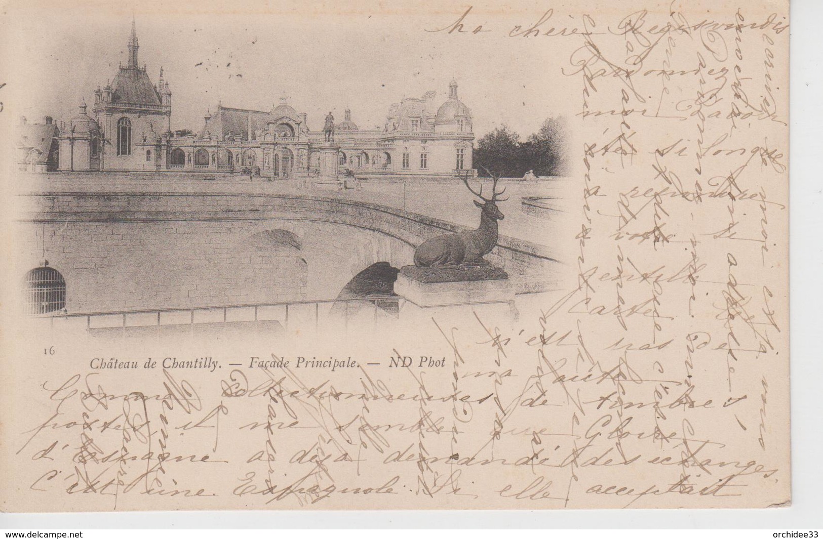 CPA Précurseur Château De Chantilly - Façade Principale - Correspondance De Collectionneuses De Cartes Voyagé En 1899 - Chantilly