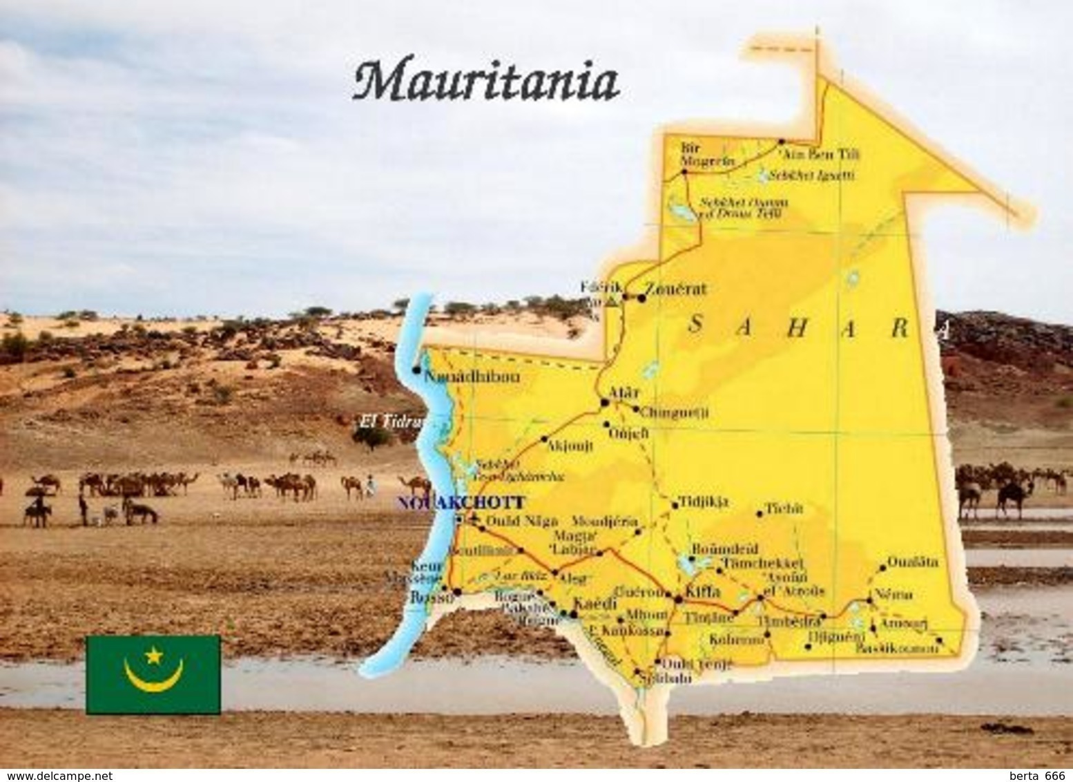 Mauritania Country Map New Postcard Mauretanien Landkarte AK - Mauretanien