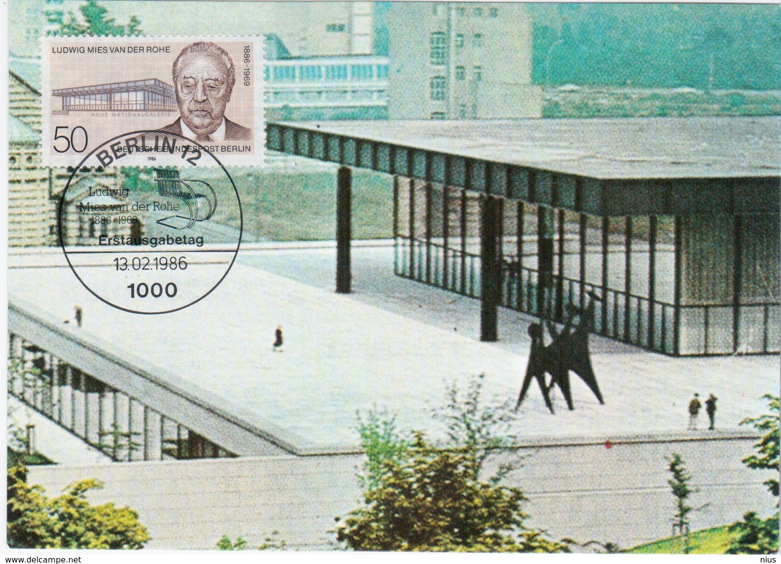 Germany Deutschland 1986 Maximum Card, Ludwig Mies Van Der Rohe, German-American Architect, Berlin - Maximum Cards