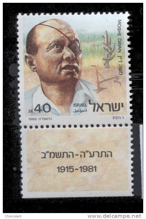 Israel ** N° 1053 - - Hommage à Moshé Dayan - - Neufs (avec Tabs)