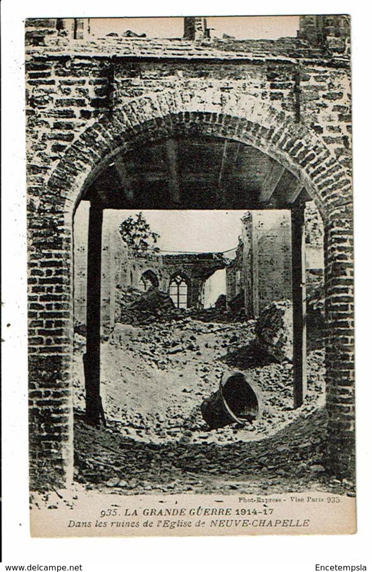 CPA-Carte Postale-France-Neuve-Chapelle- Ruines De L'église -1914-1917 VMO14186 - Beuvry