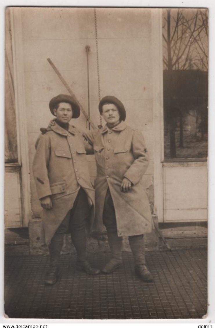 Carte Photo 54 VANDOEUVRE Les Nancy Militaria 2 Soldats Chasseurs Alpins - Vandoeuvre Les Nancy