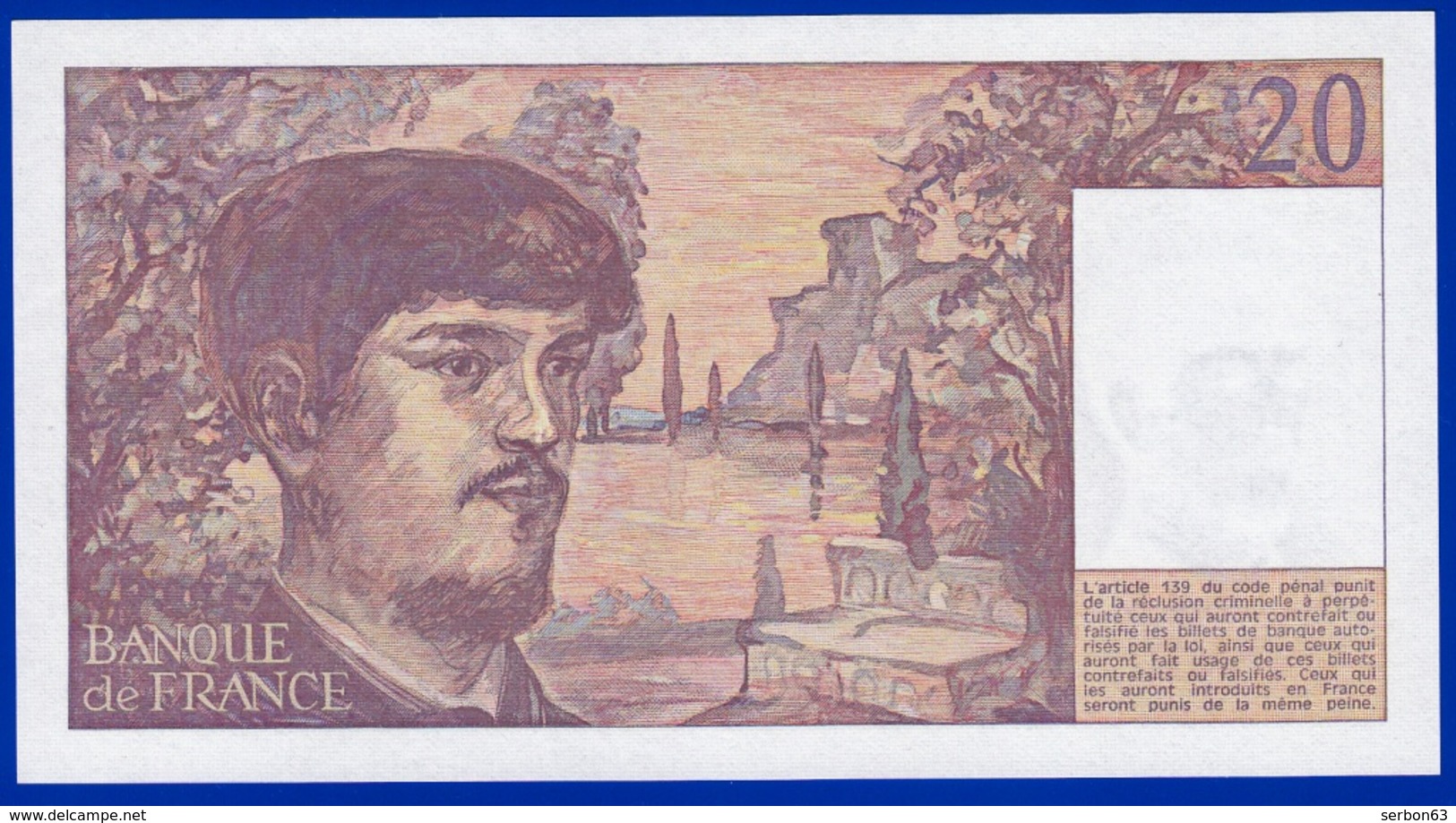 20 FRANCS DEBUSSY NEUF PAS DE TROU R.022 N° 645842 ANNÉE 1987 - 2 SCAN - Serbon63 - 20 F 1980-1997 ''Debussy''