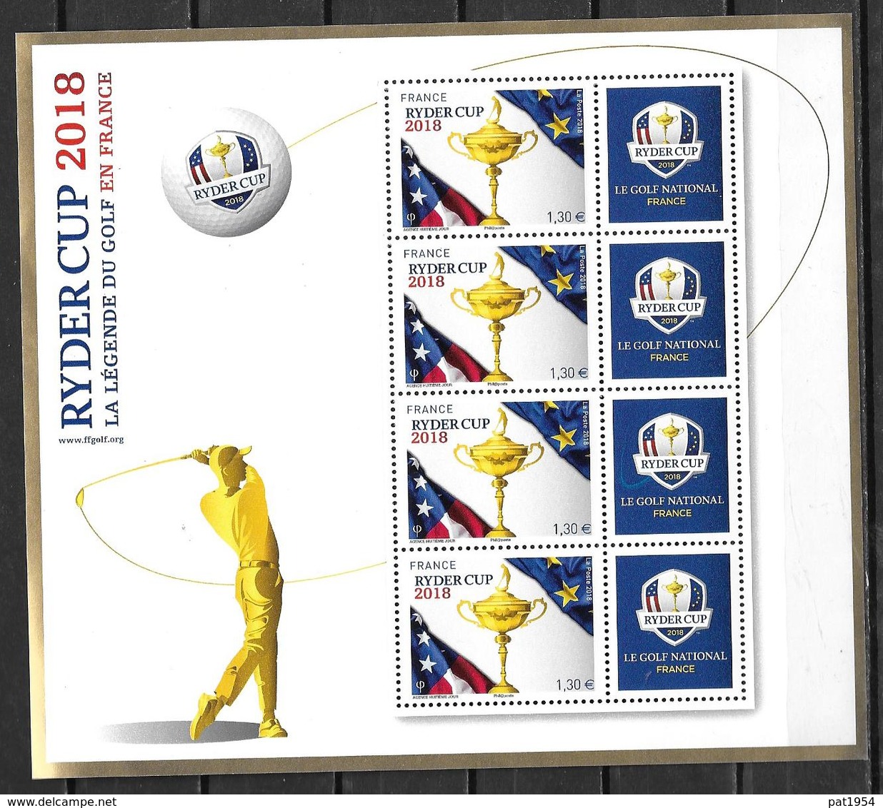 France 2018 Bloc N° 142 Neuf Golf Ryder Cup Faciale +10% - Mint/Hinged