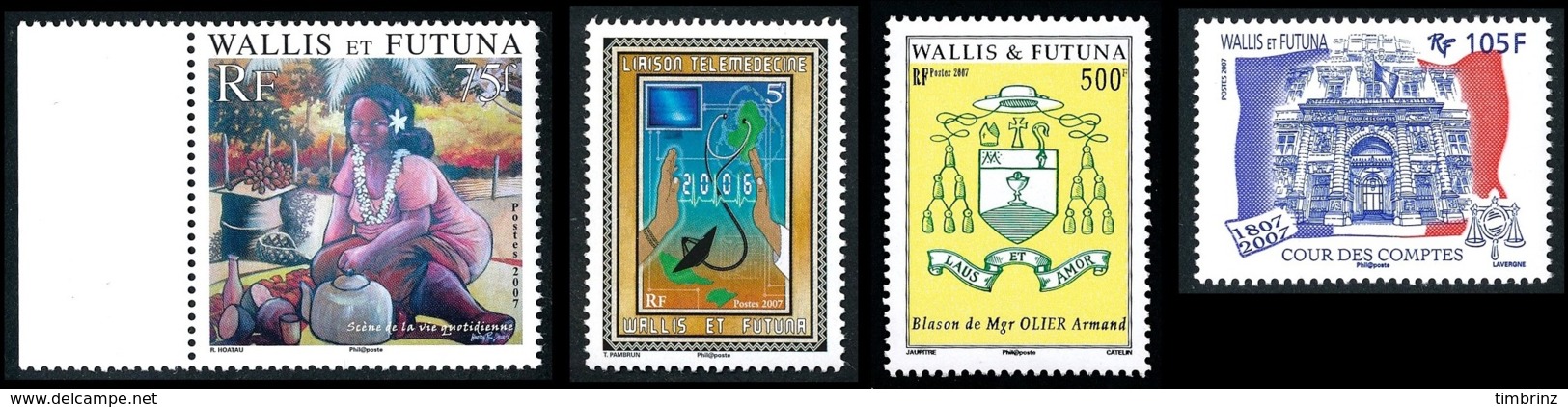 WALLIS ET FUTUNA Année complète 2007 + BF22 - Yv. 672 à 690 + … ** MNH   - 20 timbres  ..Réf.W&F22633