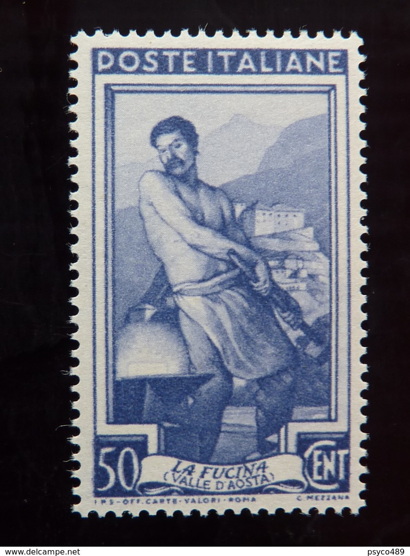 ITALIA Repubblica -1950- "Lavoro" C. 50 Filigrana Lettere 10/10 Varieta' MNH** (descrizione) - Varietà E Curiosità