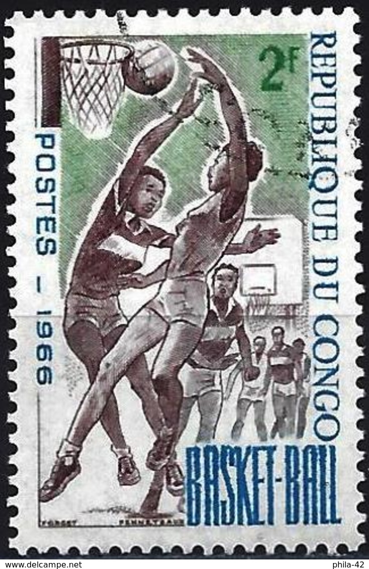 Congo (Braz) 1966 - Mi 97 -  YT 191 ( Sport : Basket ) - Gebraucht