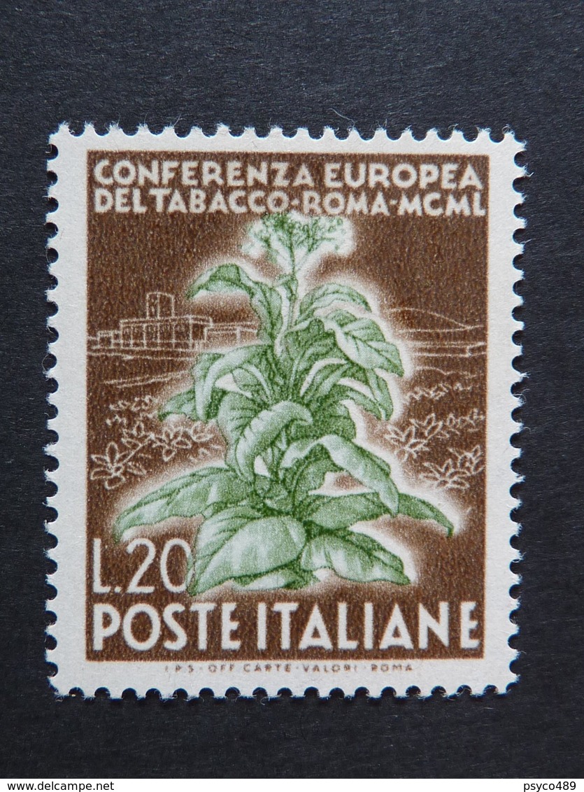 ITALIA Repubblica -1950- "Tabacco" £. 20 Filigrana Lettere 17/10 Varieta' MNH** (descrizione) - Variétés Et Curiosités