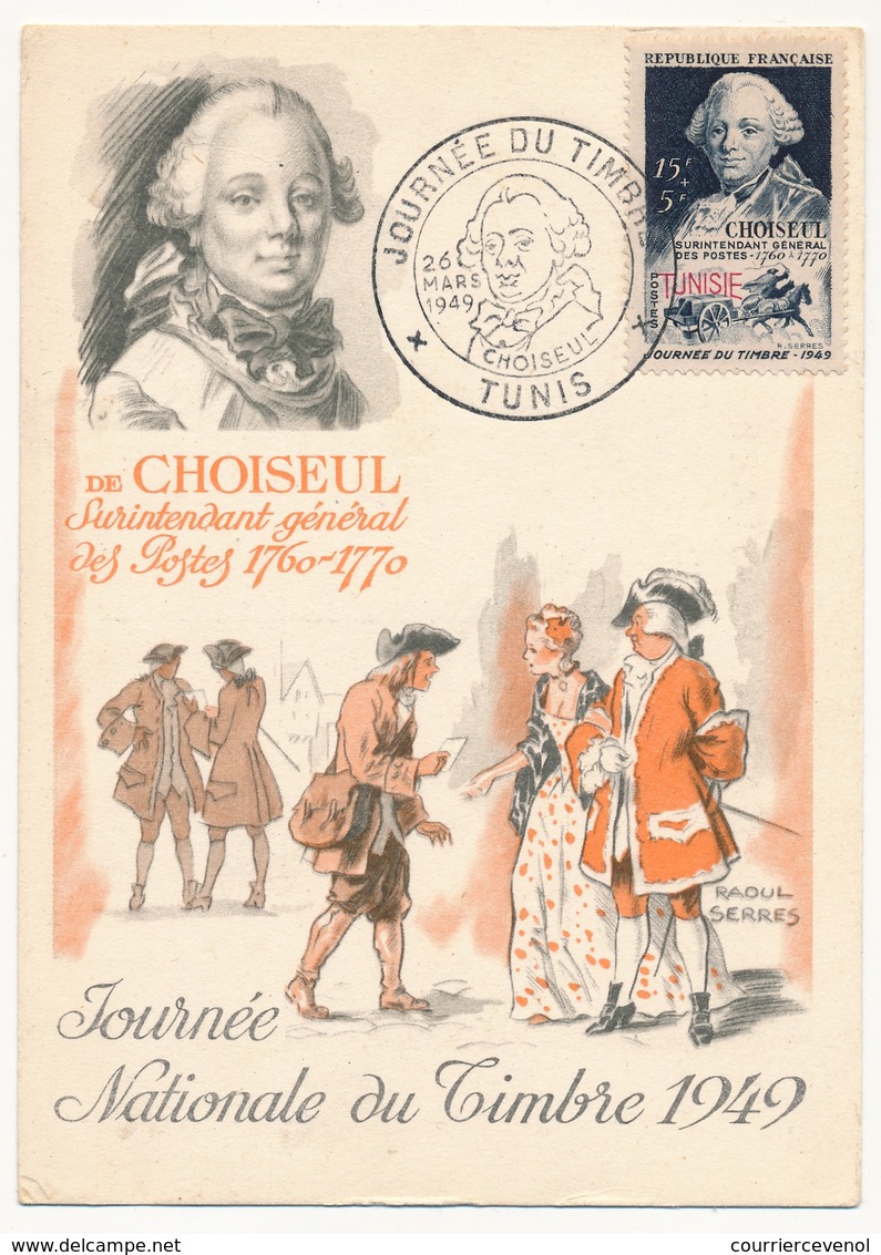 TUNISIE - Carte Fédérale - Journée Du Timbre 1949 TUNIS (Choiseul) - Lettres & Documents