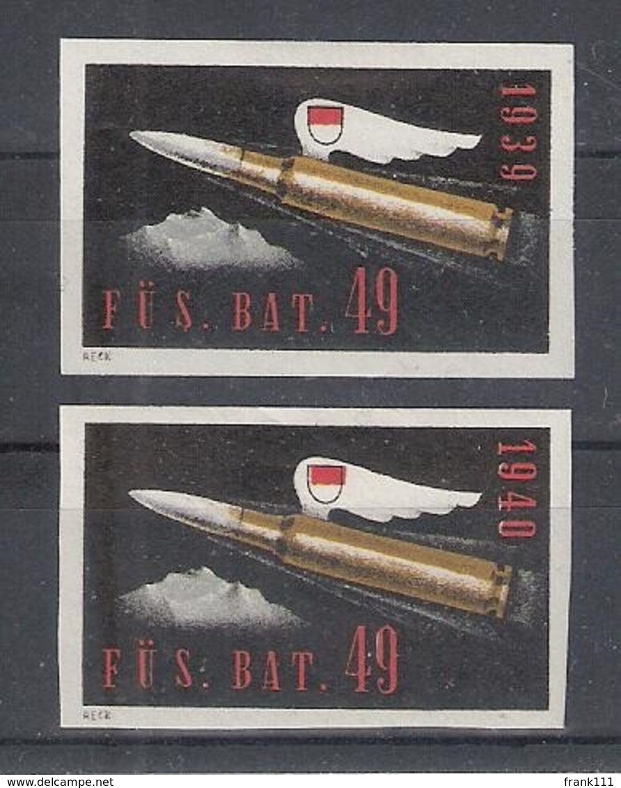 Schweiz Soldatenmarken Infanterie Füs. Bat. 49 * Wappen Solothurn 1939 Und 1940 - Etichette