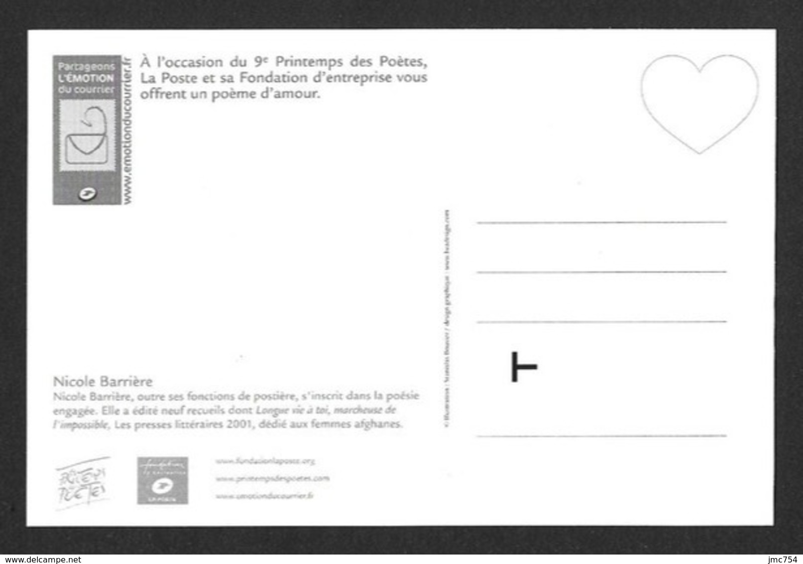 CPM.    9ème Printemps Des Poètes.   Poésie.   La Poste.   Postcard. - Filosofia & Pensatori