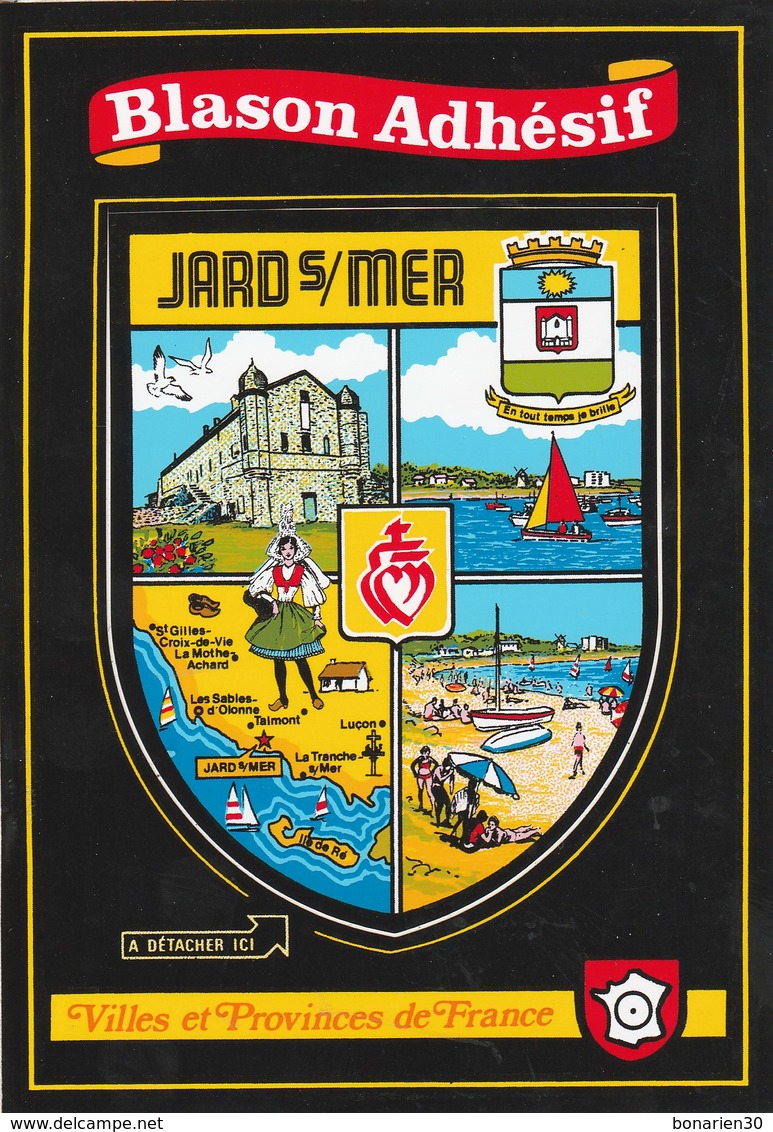 CPSM 85  JARDS SUR MER VENDEE BLASON ADHESIF - Altri & Non Classificati