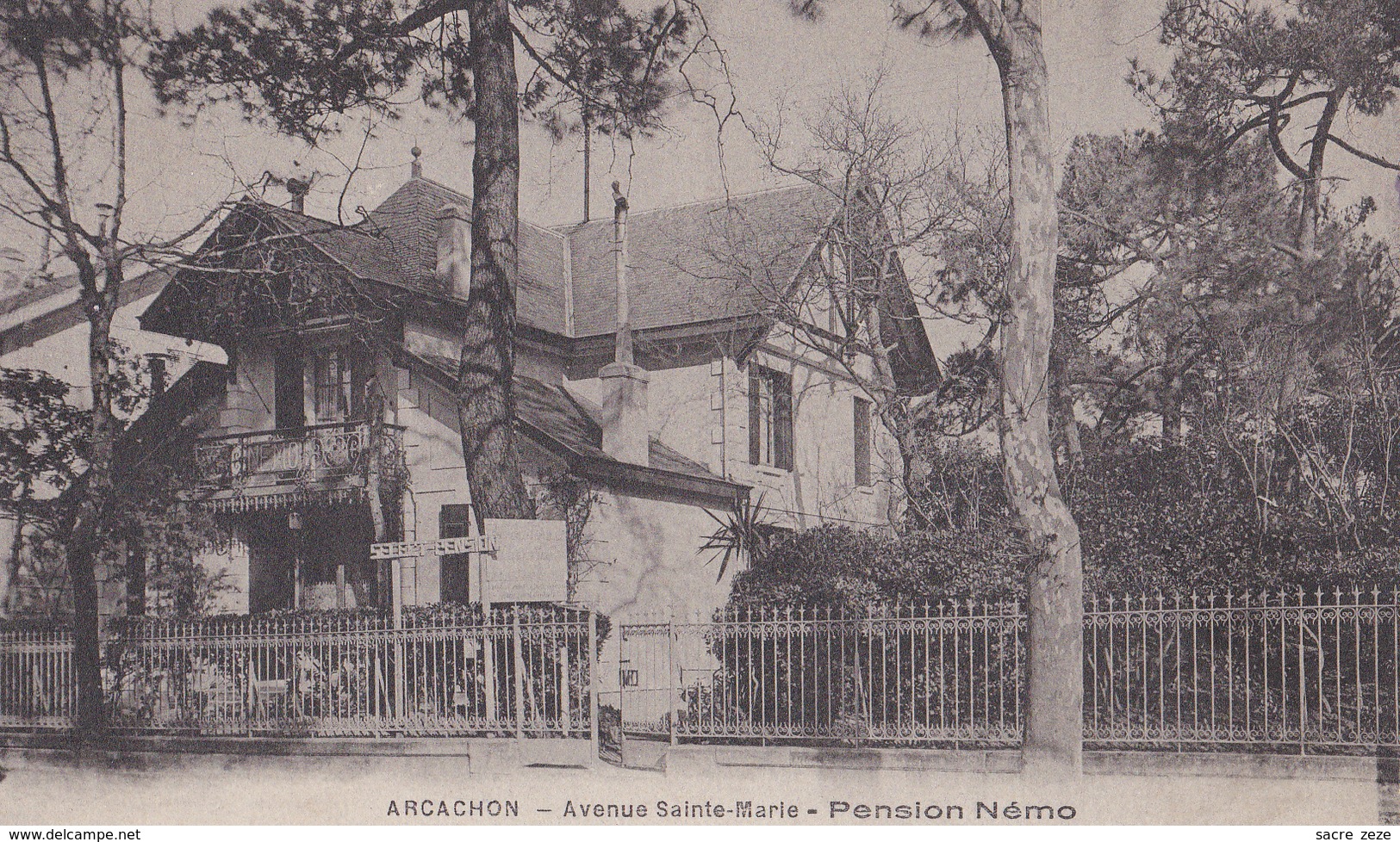 ARCACHON(33)écrite-avenue Sainte Marie-pension NEMO - Arcachon