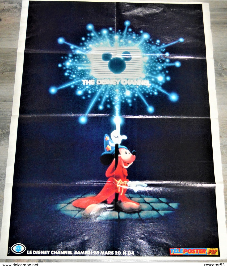 Rare Affiche TéléPif 62 X 85 Cm Mickey Disney Channel  Années 80 - Plakate & Offsets