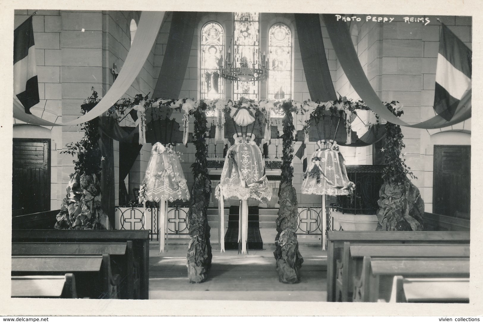 Aguilcourt (02 Aisne) Carte Photo L'église Saint Maurice Bénédiction Des Cloches Après Reconstruction ? Phot Peppy Reims - Other & Unclassified