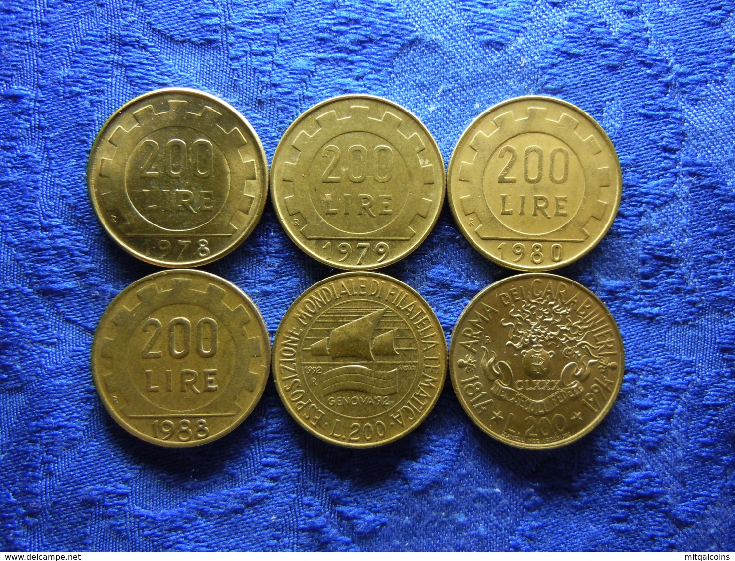 ITALY 200 LIRE 1978-1980 , 1988 KM105, 1992 KM151, 1994 KM164 (6) - Autres & Non Classés