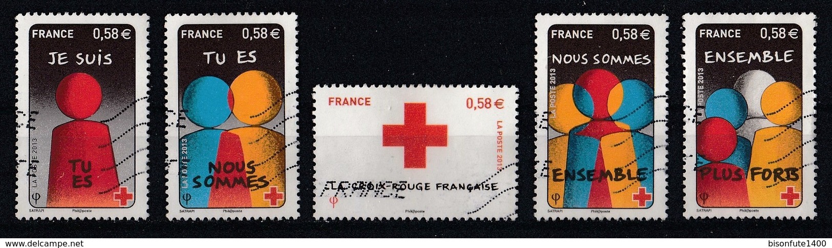 France 2013 : Timbres Yvert & Tellier N° 4819 - 4820 - 4821 - 4822 Et 4823 Avec Oblit. Mécaniques + Bandelette Sup.of... - Gebraucht